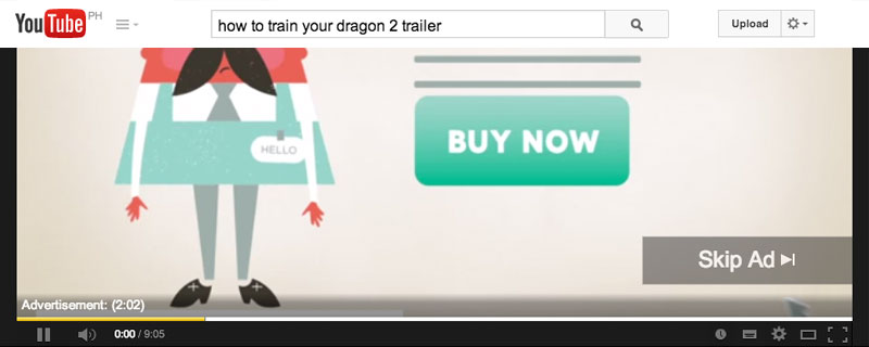 ad on Youtube video