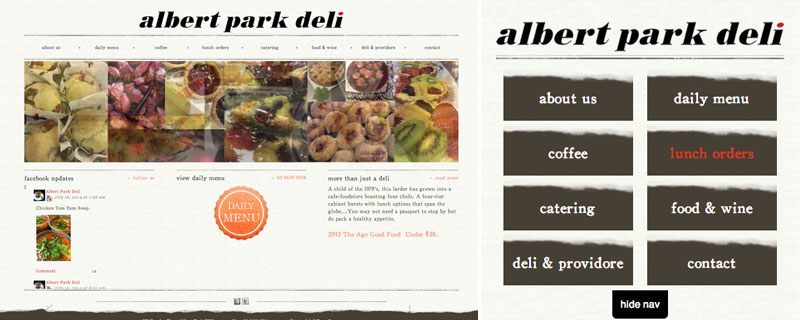 usable mobile site deli