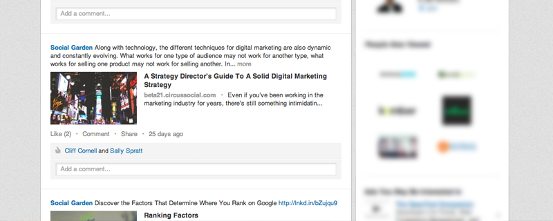 linkedin page feed