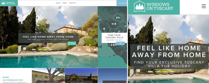 Windows on Tuscany's responsive web design