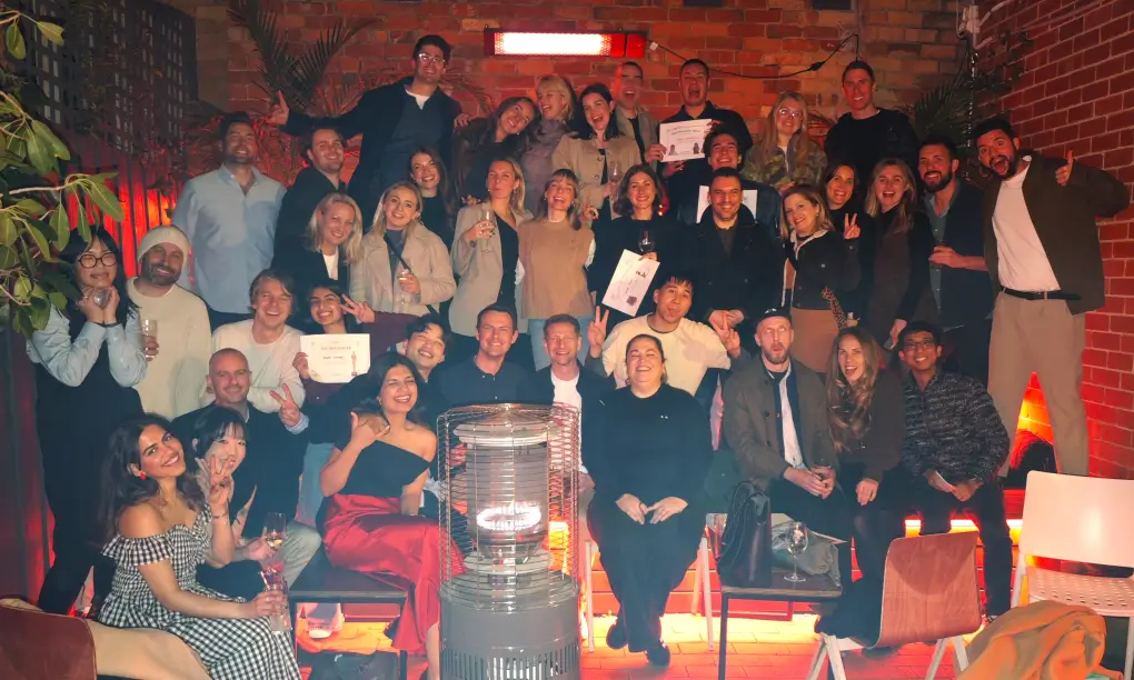 The Garden team gathered together at an evening celebration